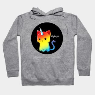 Cute Funny Colorful Angry Cat Kitten Sarcastic Humor Quote animal Lover Artwork Hoodie